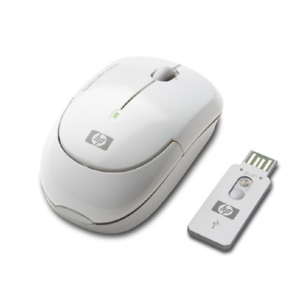 HP White Wireless Mobile Laser Mouse