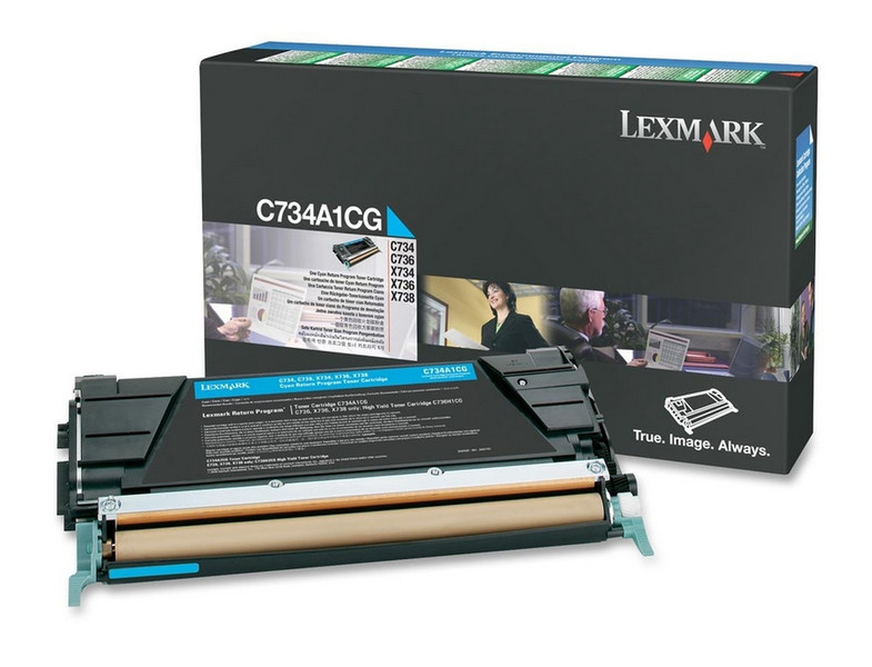 Lexmark C734A1CG Картридж 6000страниц Бирюзовый тонер и картридж для лазерного принтера