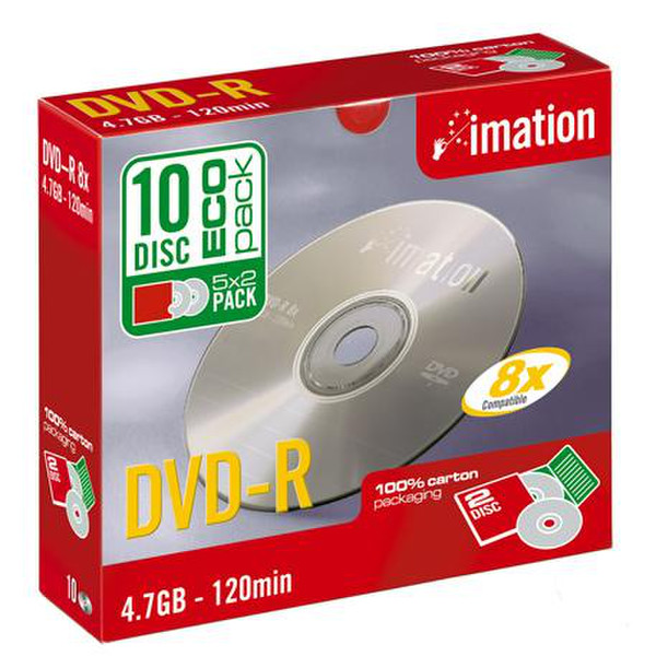 Imation DVD-R 4.7Gb 8x 10pk (5x 2pk) ShowBox 4.7GB 10pc(s)