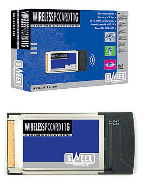 Sweex Wireless LAN PC Card 54 Mbps Internal 54Mbit/s networking card