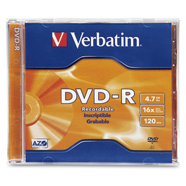 Verbatim DVD-R 4.7GB 16X Branded 1pk Jewel Case 4.7GB DVD-R 1Stück(e)