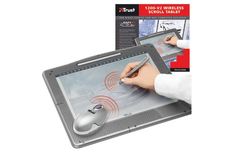 Trust Wireless Scroll Tablet 1200-V2 3048линий/дюйм 228 x 304мм USB графический планшет