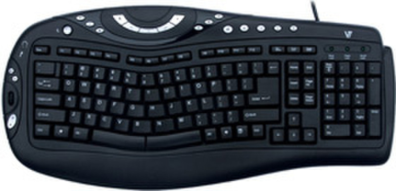 V7 KN0B1-6N6 USB QWERTY Schwarz Tastatur