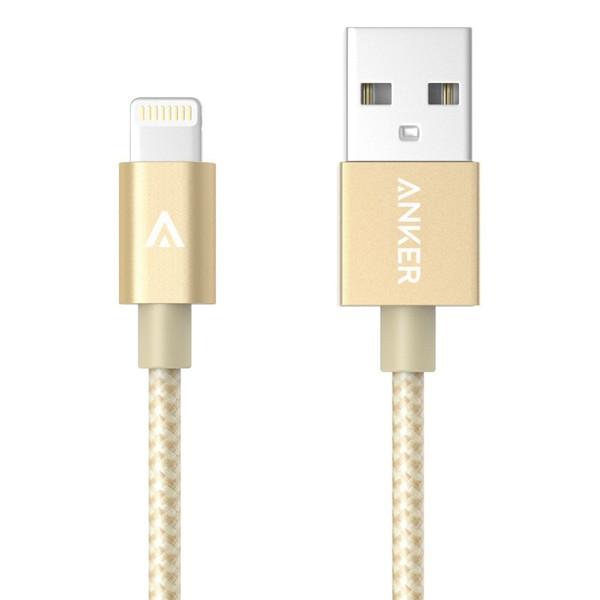 Anker AK-A71140B1 1.8m USB A Lightning Gold USB Kabel