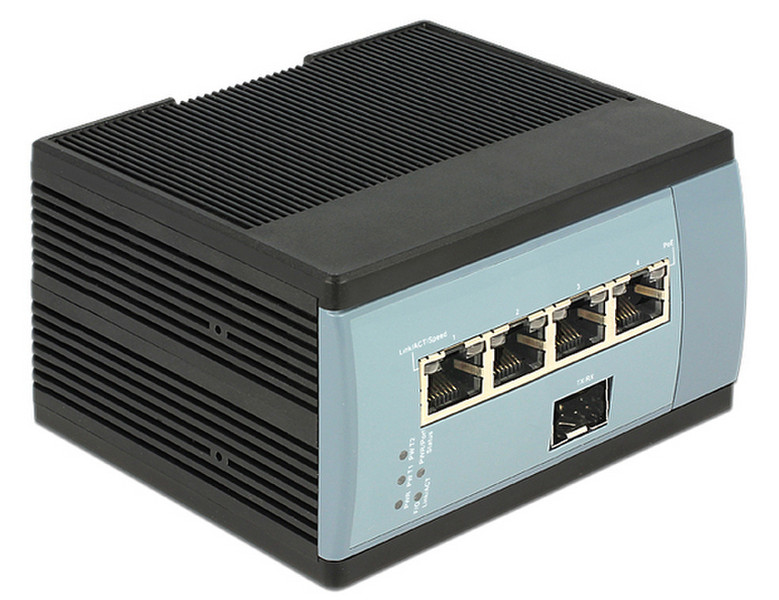 DeLOCK 87660 Gigabit Ethernet (10/100/1000) Energie Über Ethernet (PoE) Unterstützung Schwarz, Blau Netzwerk-Switch