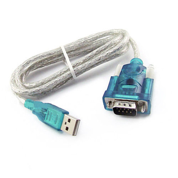 Hiper USB/RS232, 1.5 m USB RS232 Синий, Прозрачный