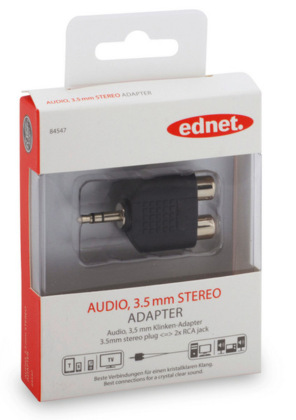 Ednet 84547 3.5mm 2 x 3.5mm Черный кабельный разъем/переходник
