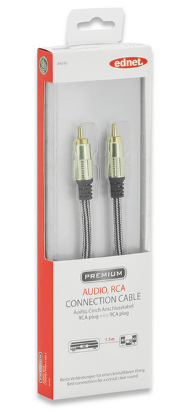 Ednet 1.5m RCA m/m 1.5м RCA RCA Черный аудио кабель