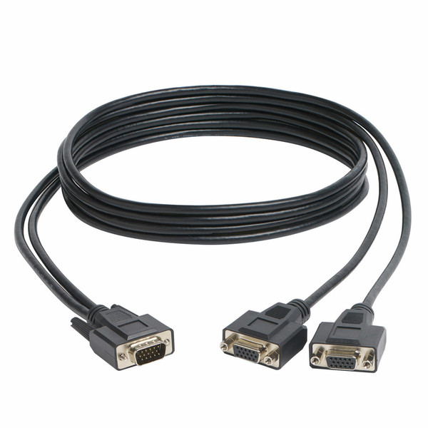 Tripp Lite High Resolution VGA Monitor Y Splitter Cable (HD15 M to 2x HD15 F), 1.83 m (6-ft.)
