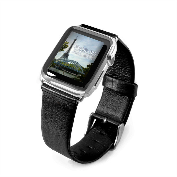 Tuff-Luv E7_25_5055261821043 Band Schwarz Leder Smartwatch-Zubehör