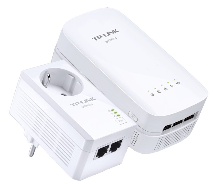 TP-LINK AV500 500Мбит/с Подключение Ethernet Wi-Fi Белый 2шт PowerLine network adapter