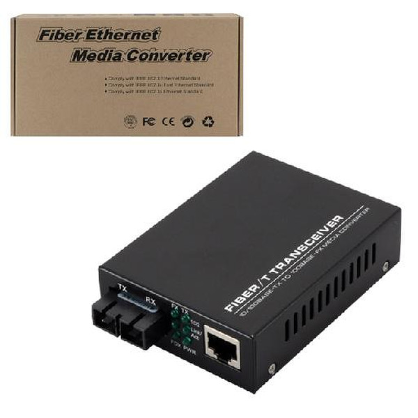 MCL ETS-TF/SC-U 100Мбит/с Черный сетевой медиа конвертор