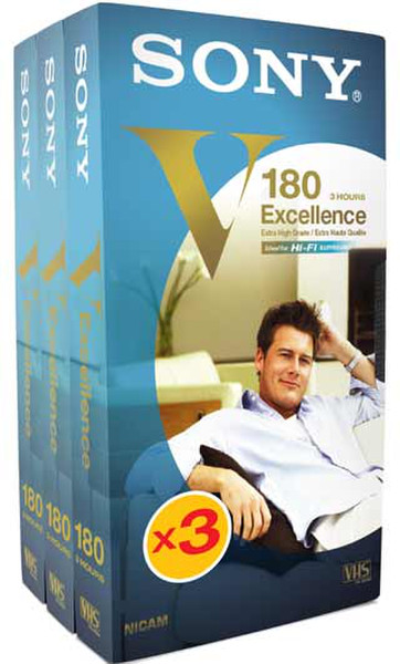 Sony EXCELLENCE VHS TAPE 3PK 180MIN Leeres Videoband