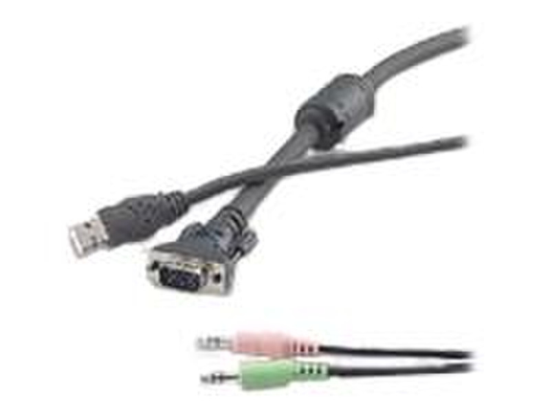Belkin KVM CABLE PS 2 W AUDIO 3m Black networking cable