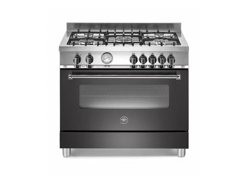 Bertazzoni A90 5 MFE XE NE Отдельностоящий Gas hob Черный, Нержавеющая сталь кухонная плита