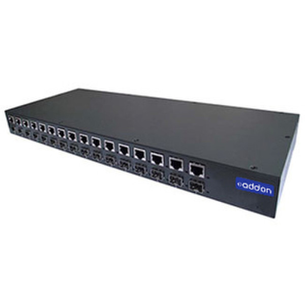 Add-On Computer Peripherals (ACP) ADD-GMC-16SFP 1000Мбит/с Multi-mode,Single-mode Черный сетевой медиа конвертор