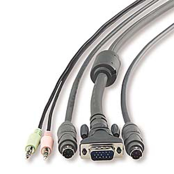 Belkin OmniView KVM Cables for SOHO Series with Audio, 1.8 metre (6ft.), PS/2 1.8м Серый кабель клавиатуры / видео / мыши