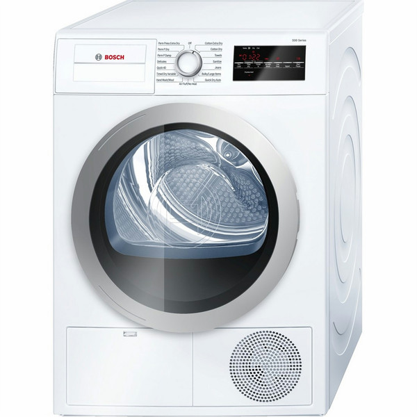 Bosch 500 Series WTG86401UC Отдельностоящий Фронтальная загрузка 7.7кг Белый сушилка для белья