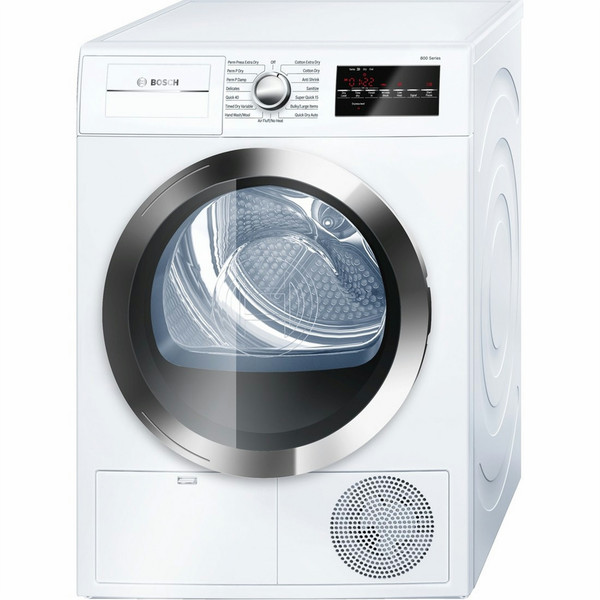 Bosch 800 Series WTG86402UC freestanding Front-load 7.7kg White tumble dryer