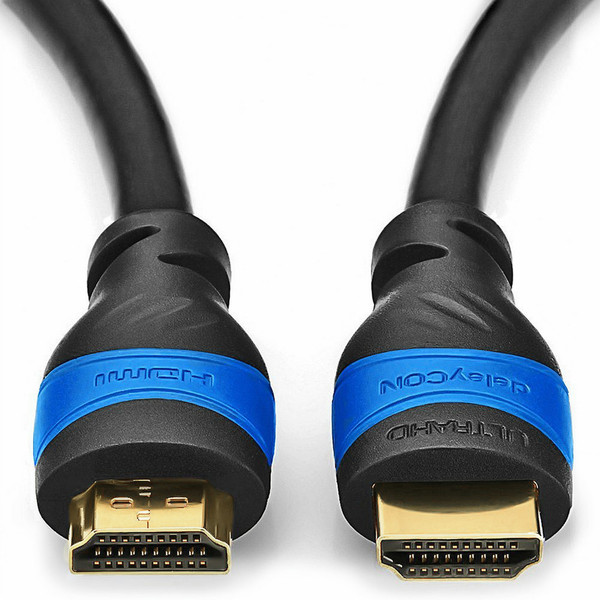 deleyCON MK-MK08 15m HDMI HDMI Schwarz, Blau HDMI-Kabel