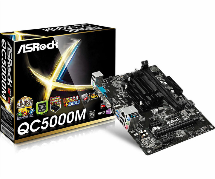 Asrock QC5000M NA (интегрированный CPU) Микро ATX материнская плата