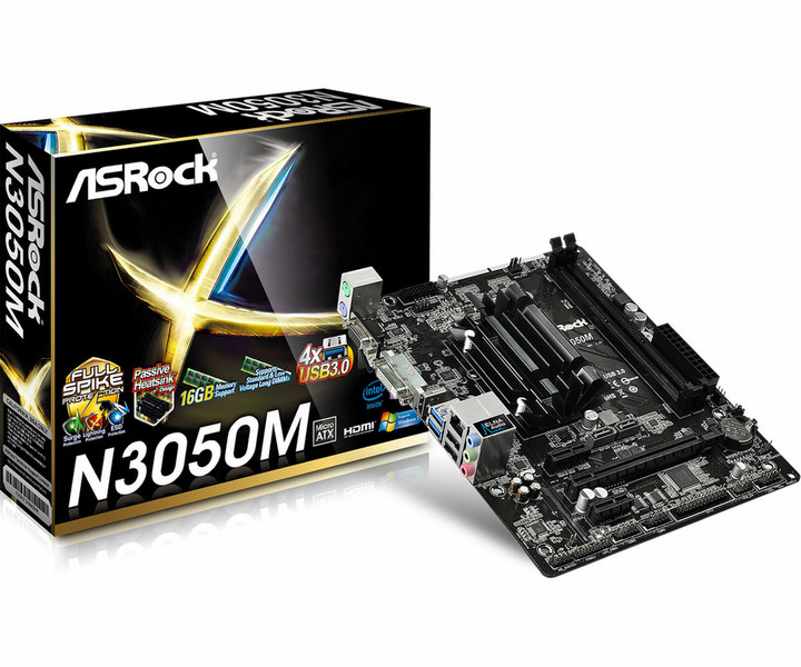 Asrock N3050M NA (интегрированный CPU) Микро ATX материнская плата