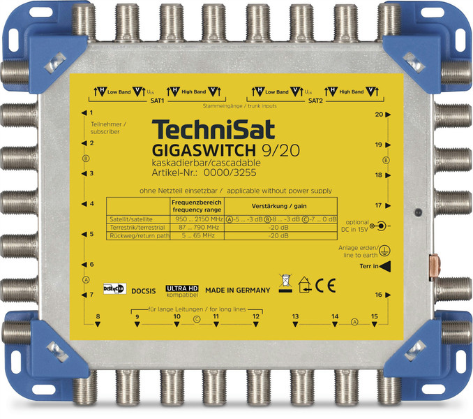 TechniSat GigaSwitch 9/20 9Eingänge 20Ausgänge Satblock-Verteilung