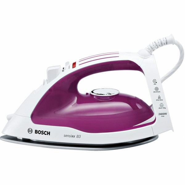 Bosch Sensixx'x TDA4633GB Dry & Steam iron Palladium soleplate 2400W Violett, Weiß Bügeleisen