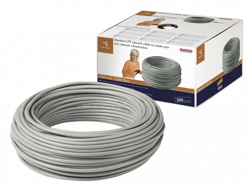 Sitecom Network Cable Box 300m 300m Grey networking cable