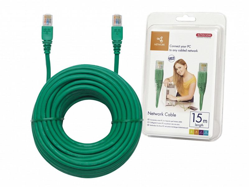 Sitecom Network Cable 15m Green 15м Зеленый сетевой кабель