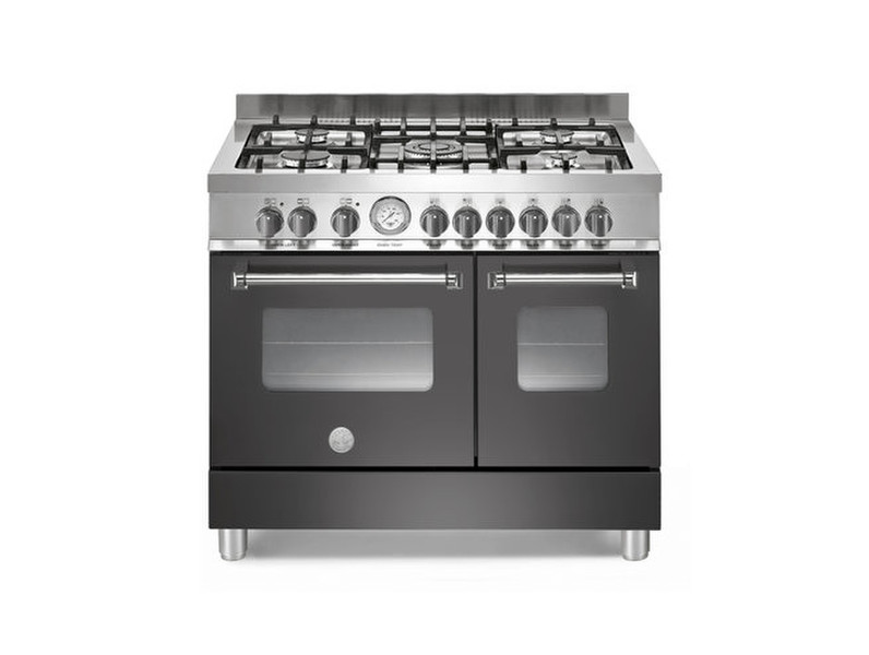 Bertazzoni AD90 5 MFE NEE Freistehend Gas hob Schwarz, Edelstahl Küchenherd