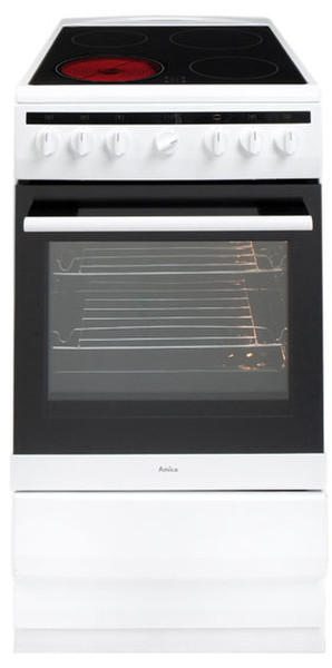 Amica 508CE2MS(W) Freestanding Ceramic hob A White cooker