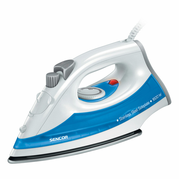 Sencor SSI 2027BL Dry & Steam iron Stainless Steel soleplate 1600W Blue,White
