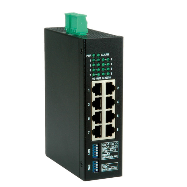 ROLINE Gigabit Ethernet Industrial Switch Неуправляемый Gigabit Ethernet (10/100/1000) Черный