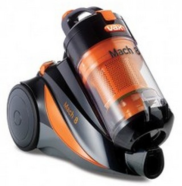 VAX C87-M8-B Цилиндрический пылесос 1.6л 1400Вт Черный, Оранжевый