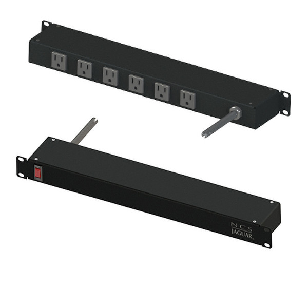 NCS Jaguar 1PH-15A-06-515RT-SS 6AC outlet(s) 1U Black power distribution unit (PDU)