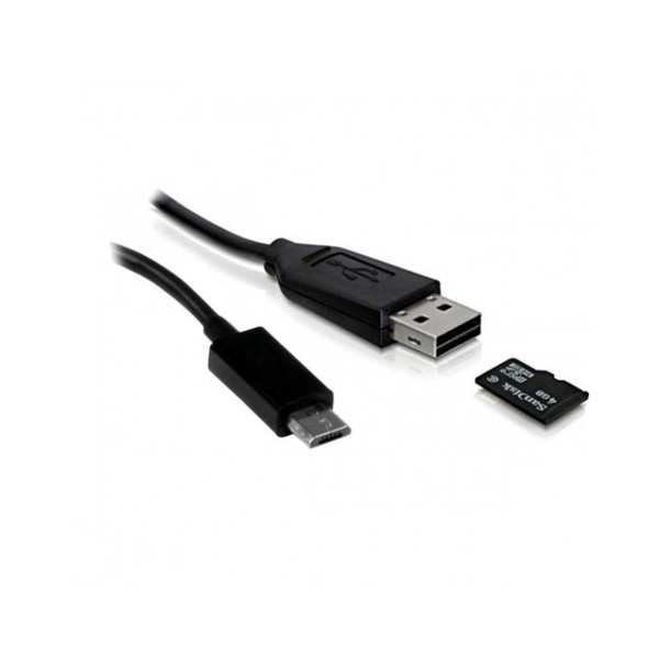 Techly USB OTG Cable Micro B / A with Micro SD / SDHC Player 26cm Black ICOC U2OTG-SD card reader