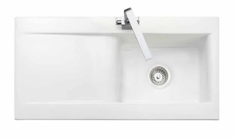 Rangemaster Nevada CNV1WH/ Flush-mount kitchen sink Rectangular Fireclay