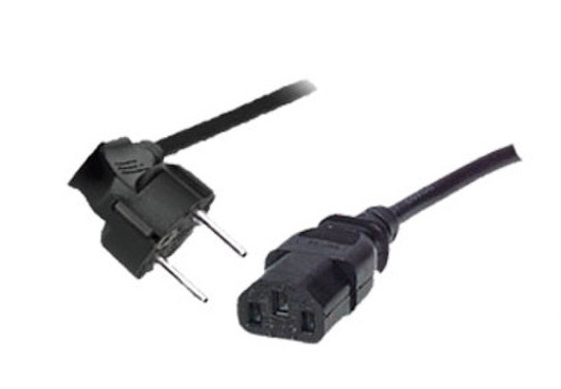 shiverpeaks Type F/C13 2m 2m Power plug type F C13 coupler Black power cable
