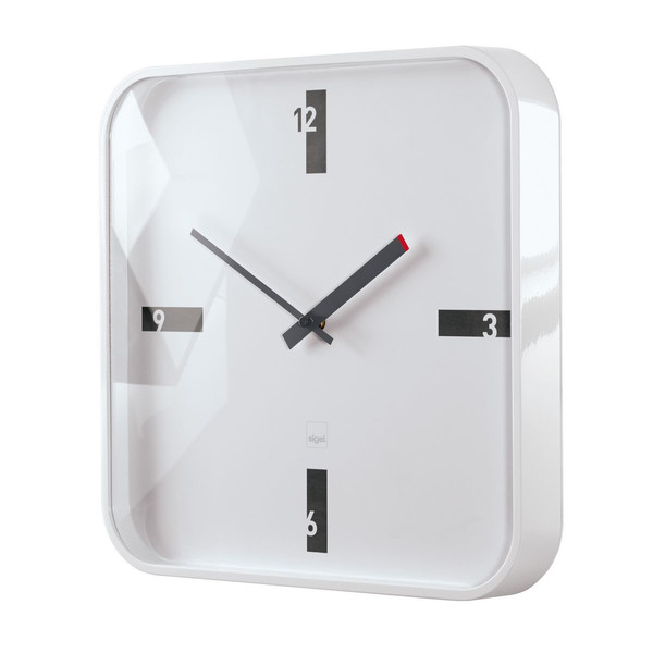 Sigel Mezo Quartz wall clock Quadratisch Grau, Weiß