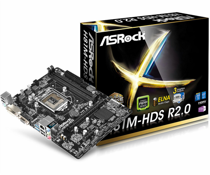 Asrock H81M-HDS R2.0 Intel H81 Socket H3 (LGA 1150) Micro ATX motherboard