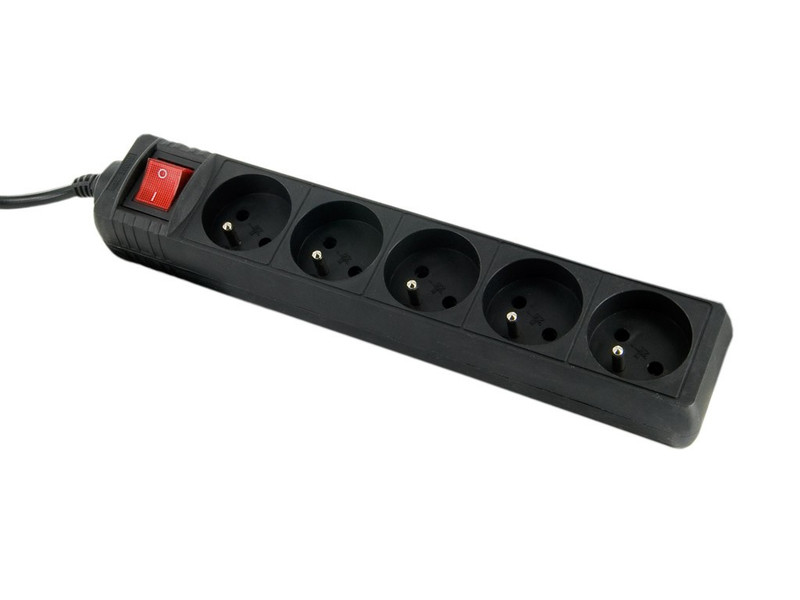 Whitenergy 05819 5AC outlet(s) 230V 1.8m Black surge protector