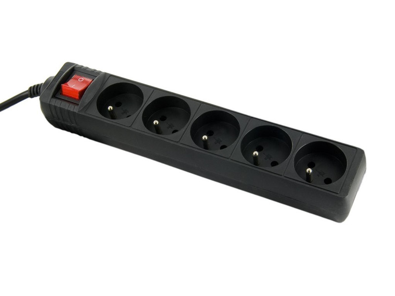 Whitenergy 08407 5AC outlet(s) 220-250V 3m Black surge protector