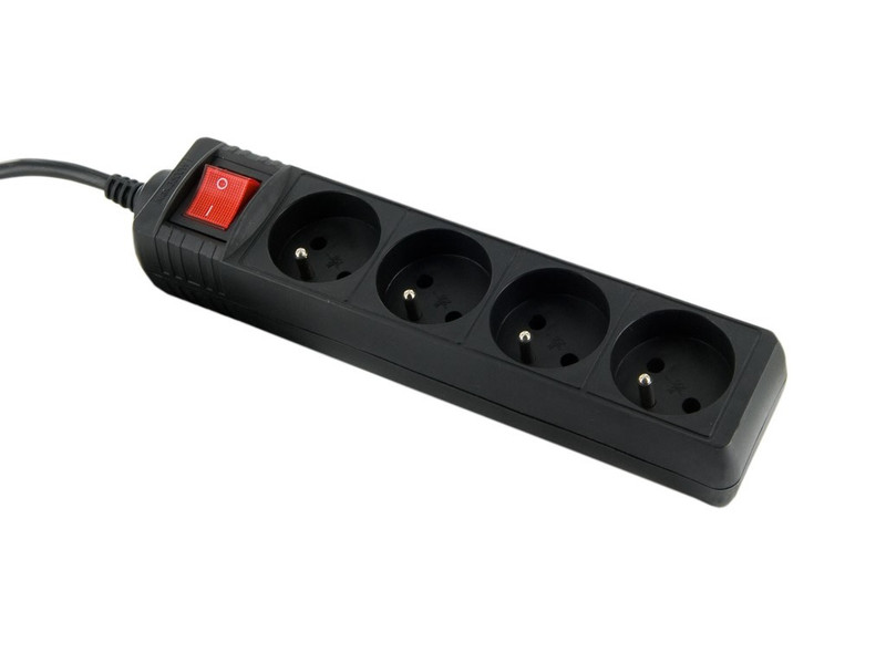 Whitenergy 08404 4AC outlet(s) 220-250V 1.8m Black surge protector