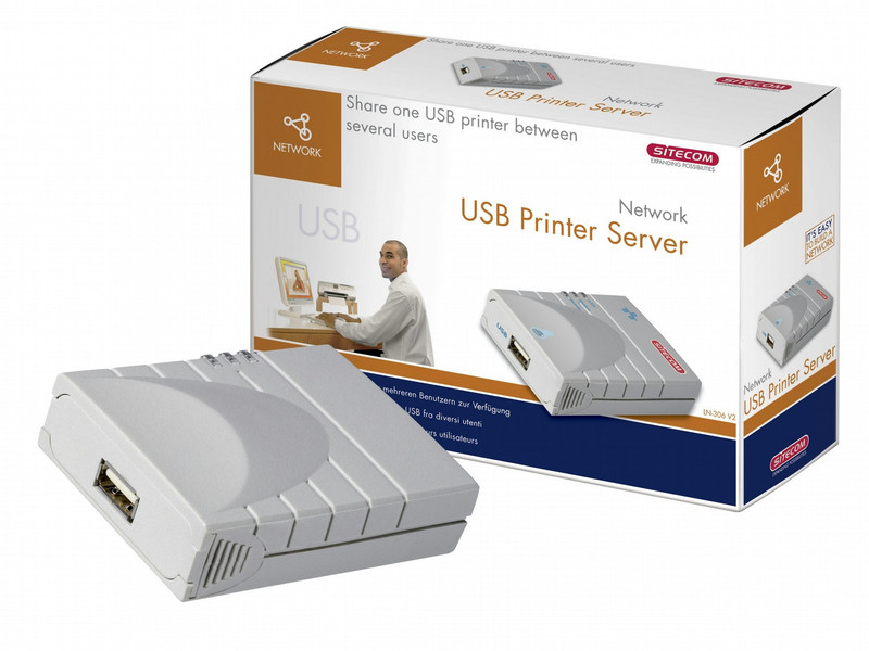 Sitecom Network Printer Server USB Ethernet LAN print server