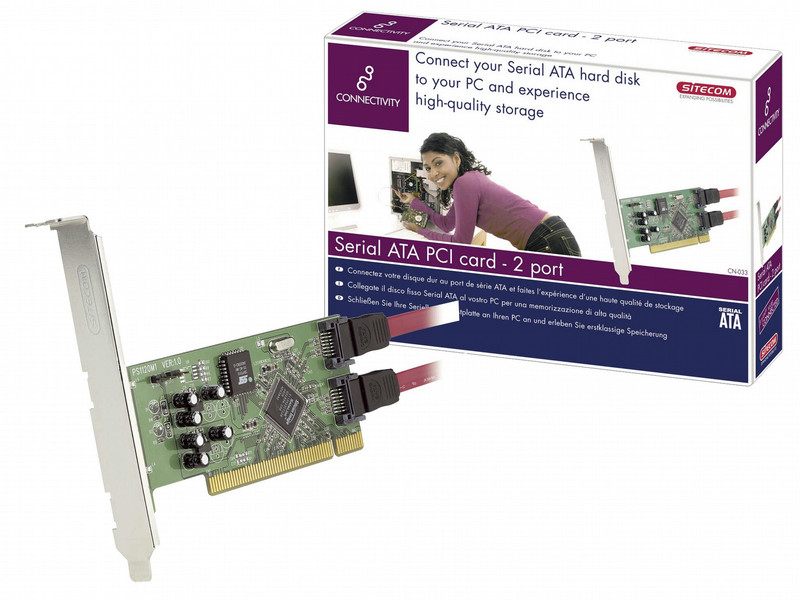 Sitecom Serial ATA PCI card – 2 port PCI interface cards/adapter