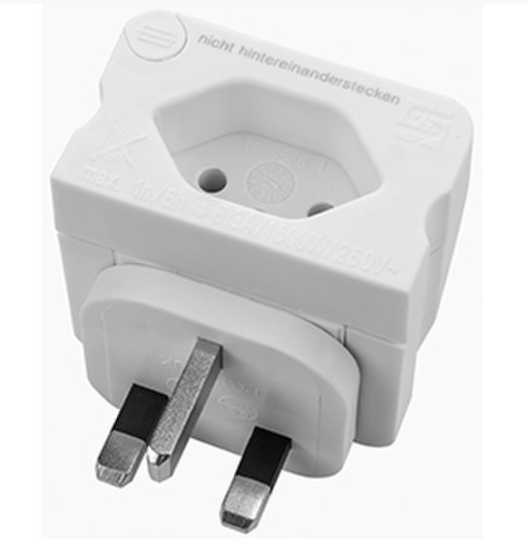 Steffen 1409566 2 C Type G (UK) Type C (Europlug) White power plug adapter