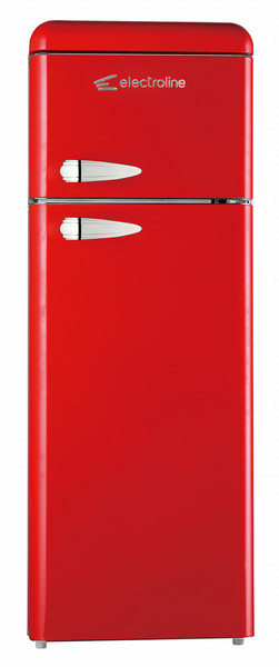 Electroline TME-28VAR freestanding 208L A++ Red fridge-freezer