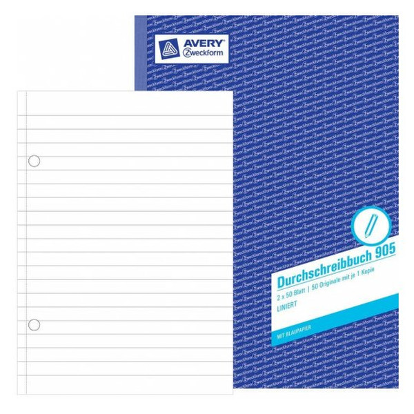 Avery 905 A4 50sheets Blue,White writing notebook