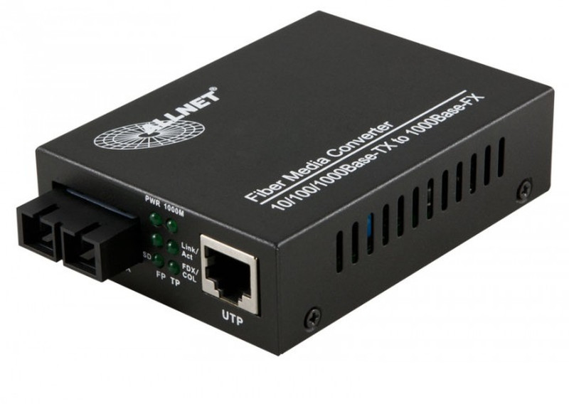 ALLNET ALL-MC105G-SC-SM 1000Мбит/с Single-mode Черный сетевой медиа конвертор